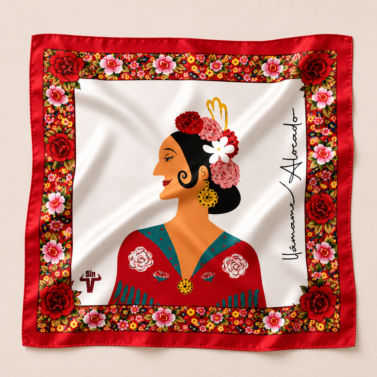 Pañuelo Alocado Chicuelina semiseda estampado taurino Sin Vergüenza Brand