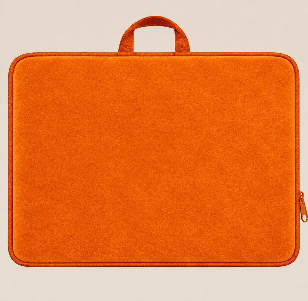 Reverso de terciopelo naranja de la almohadilla Alocado