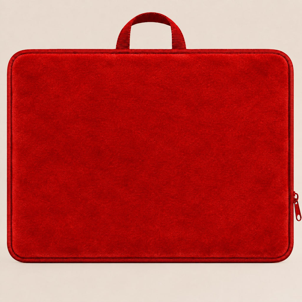 Reverso de terciopelo rojo de la almohadilla Alocado