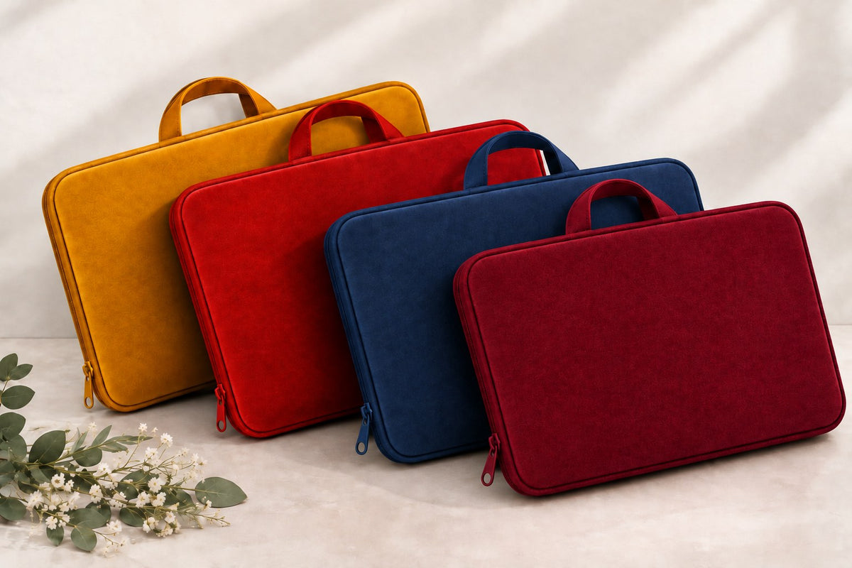 Reversos de terciopelo de las almohadillas Alocado en mostaza, rojo, azul y rojo granate