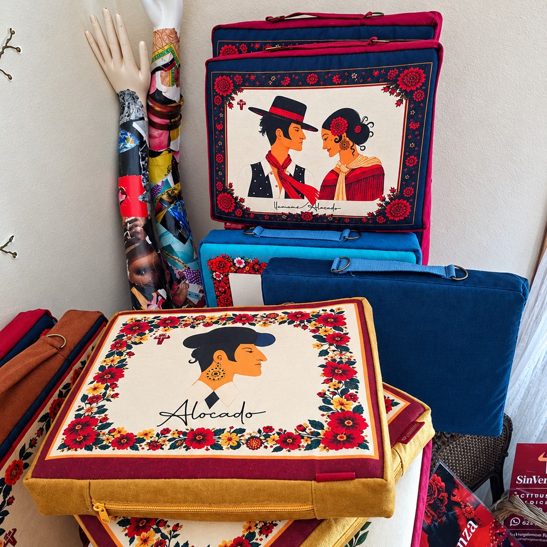 Almohadillas Alocado y Llámame Alocado de Sinvergüenza con estampado floral y terciopelo de colores